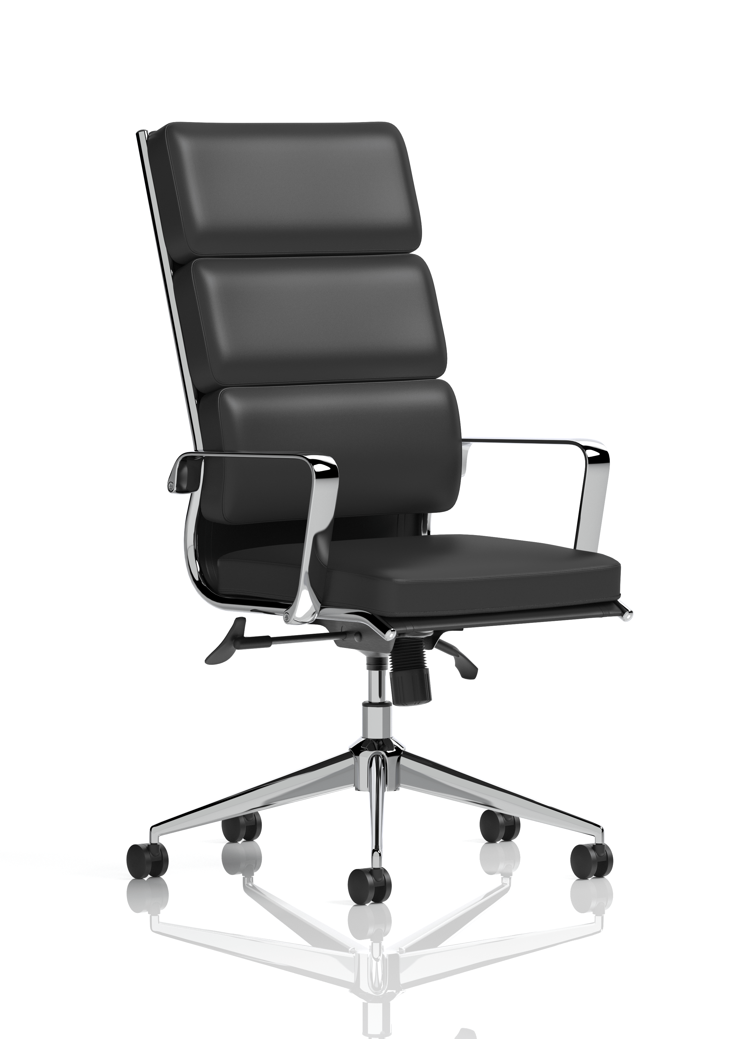 Savoy High Back Executive Black Leather Office Chair with Arms