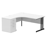 Impulse 1600mm Cantilever Left Crescent Desk Workstation
