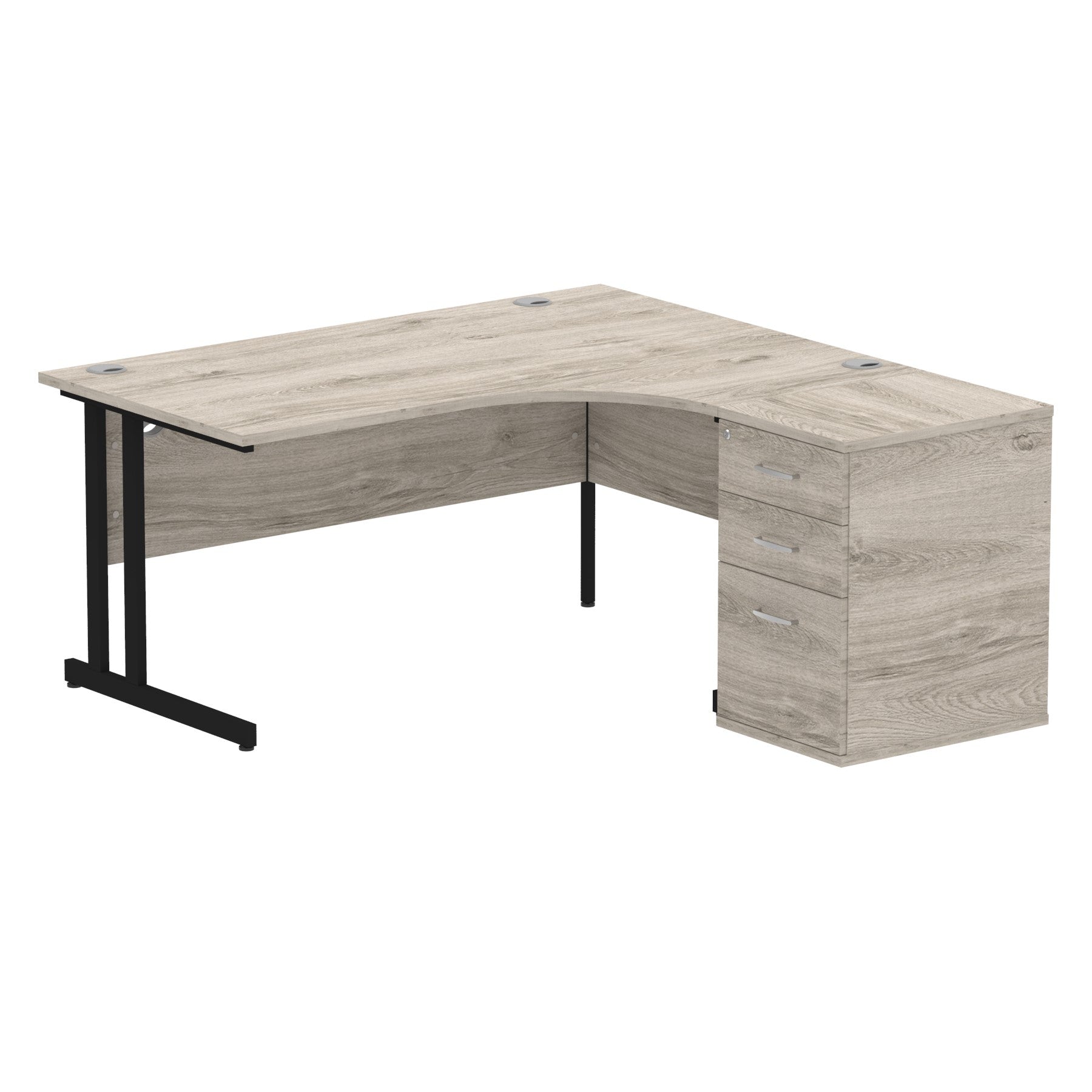Impulse 1600mm Cantilever Right Crescent Desk Workstation