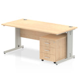 Impulse 1800mm Cable Managed Straight Desk With Mobile Pedestal