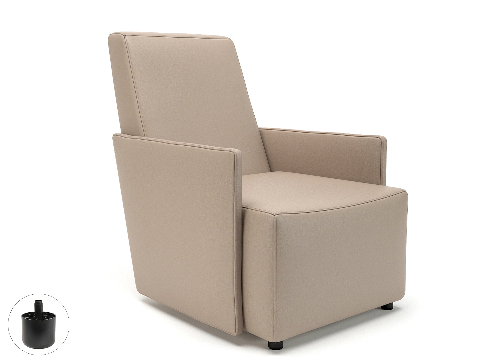 Pella 69cm Wide Armchair in Cristina Marrone Ultima Faux Leather